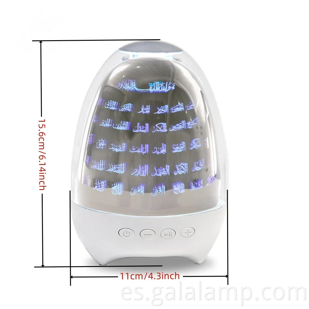 Altavoz Bluetooth amigable para los musulmanes con Corán y calmante Night Light